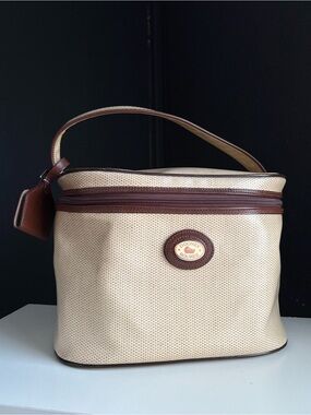 Dooney & Bourke Panama Coated Tweed Canvas Cosmetic Train Travel Bag Case